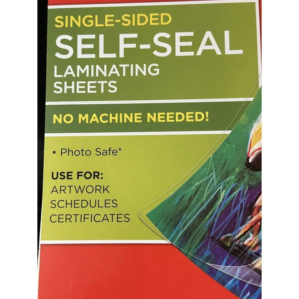 New Scotch Self-Seal Laminating Sheets 8.5”x11” Single Sided Photo Safe Easy